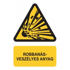 Figyelmeztető jelzések  - Robbanásveszélyes anyag